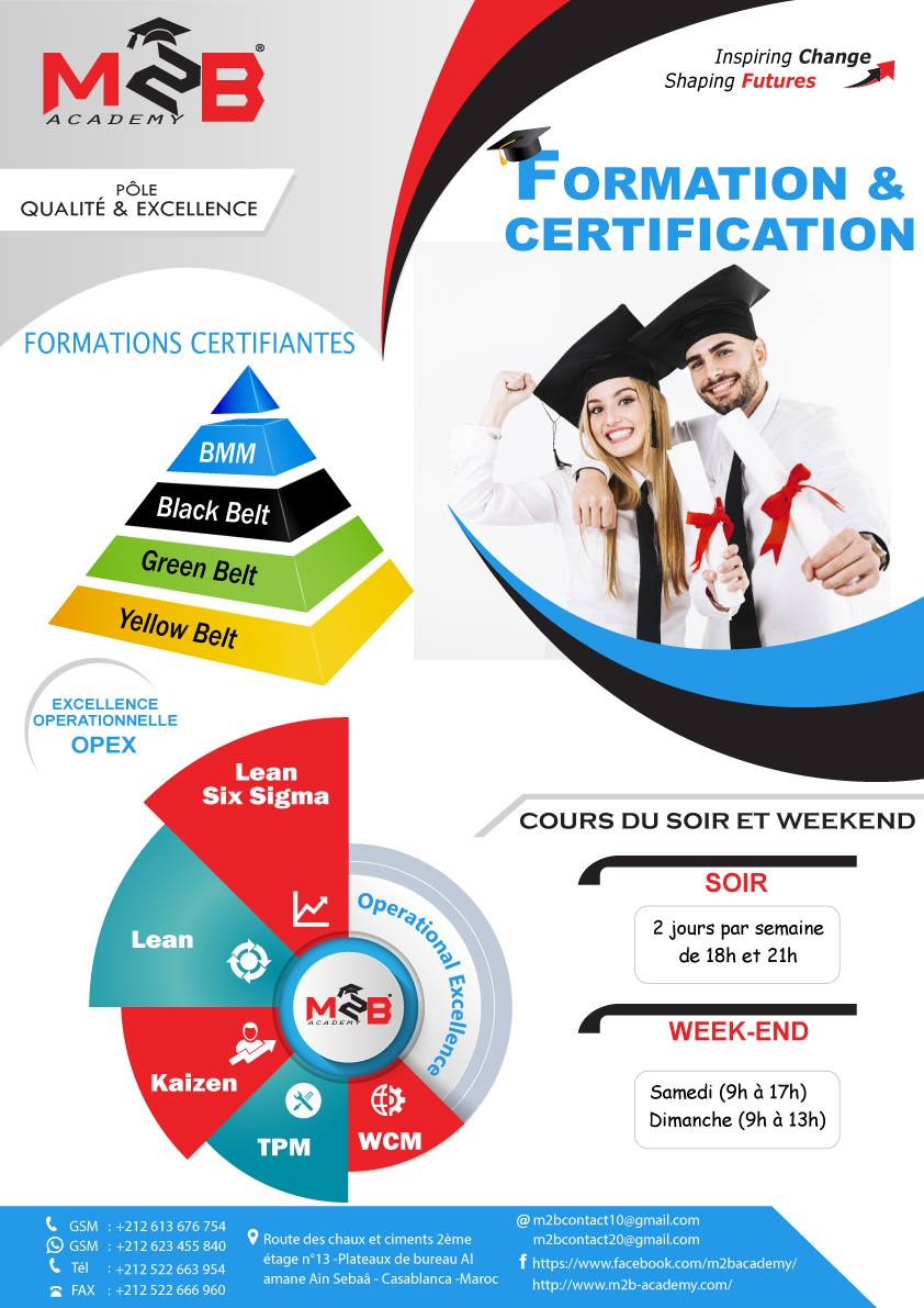 Certification en Excellence Opérationnelle (Lean management et Lean Six Sigma)