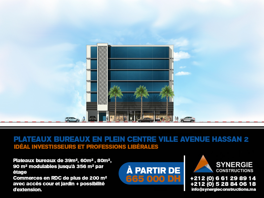 immeuble de bureaux de boon standing sur avenu hassan 2 agadir