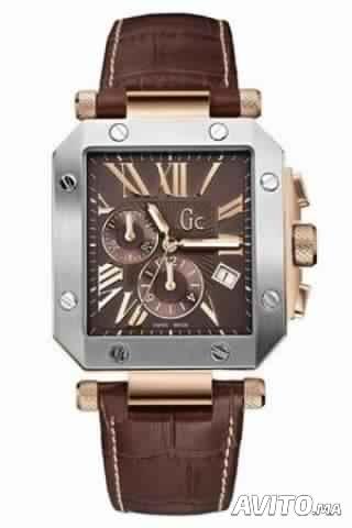 montre Gc en cuir maron pour homme