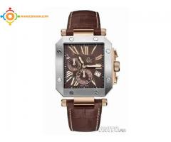 montre Gc en cuir maron pour homme