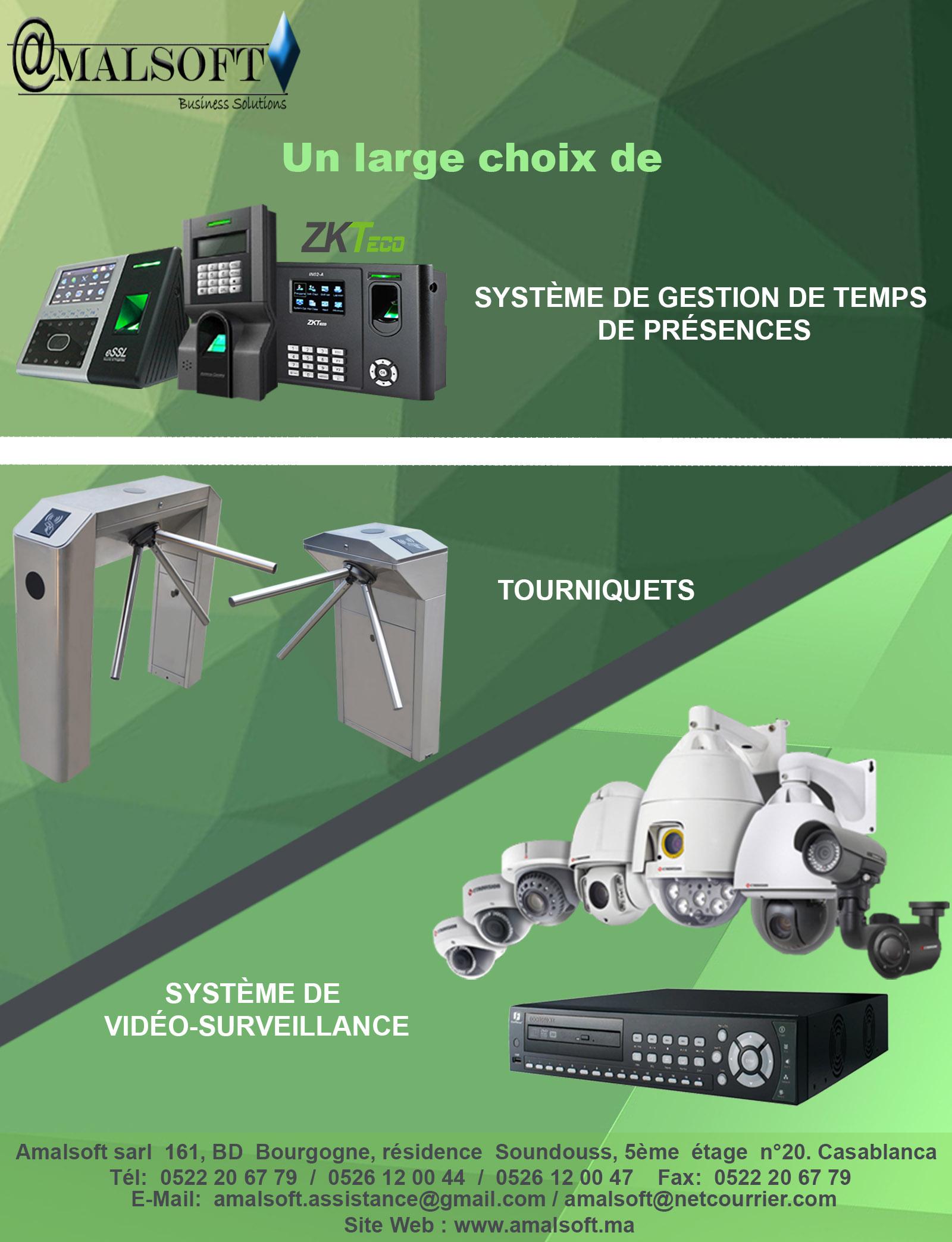 Tourniquet/pointeuse/Système vidéo de surveillance Tourniquet/pointeuse/Système vidéo de surveillance