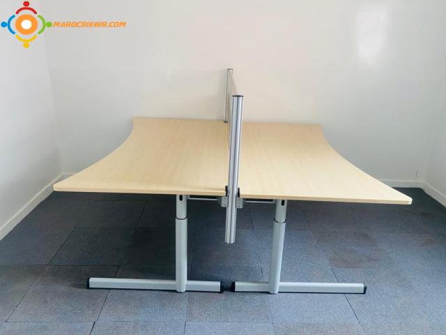 Bureau bench avec séparation plexi alu 180x180cm