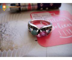 vente bague ancienne en argent avec pierre pour femme