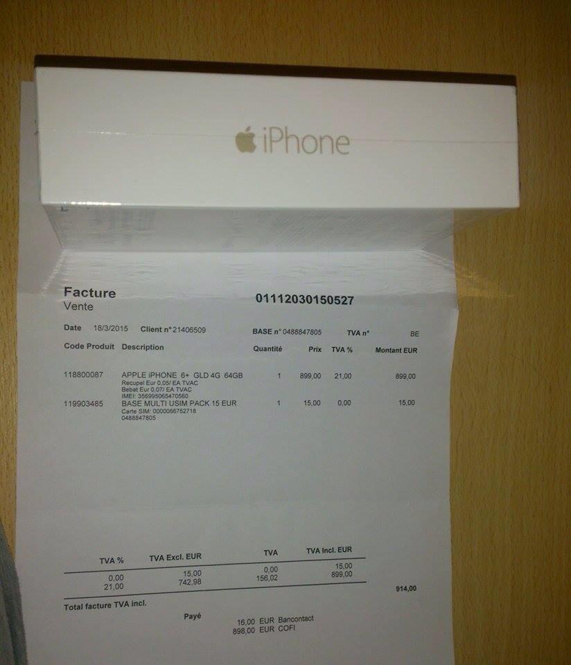 Iphone 6 plus gold 64GB officiel