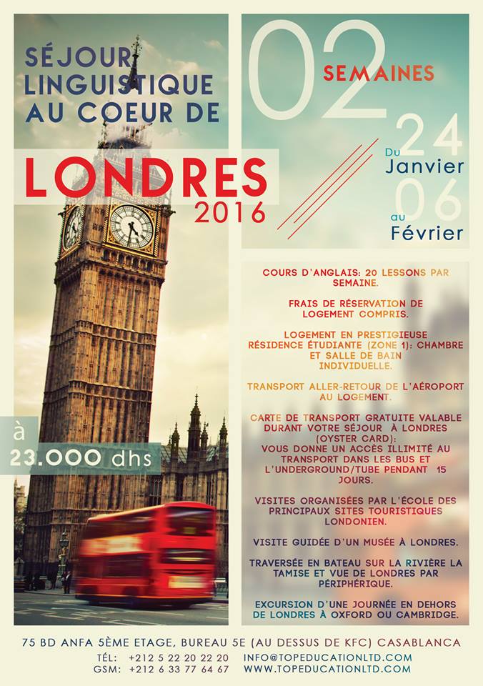 Pack séjour linguistique au cœur de Londres