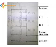 Terrain titré deux façades constructible de 100 m², autorisé (Sous-sol plus R+2) à Beni Mellal