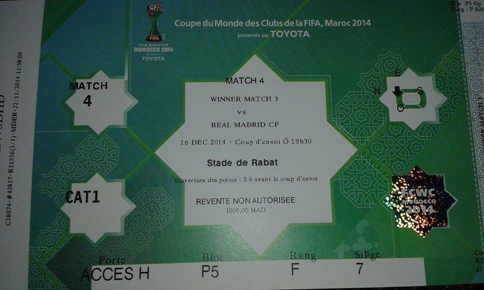 ticket match real madrid catégorie 1