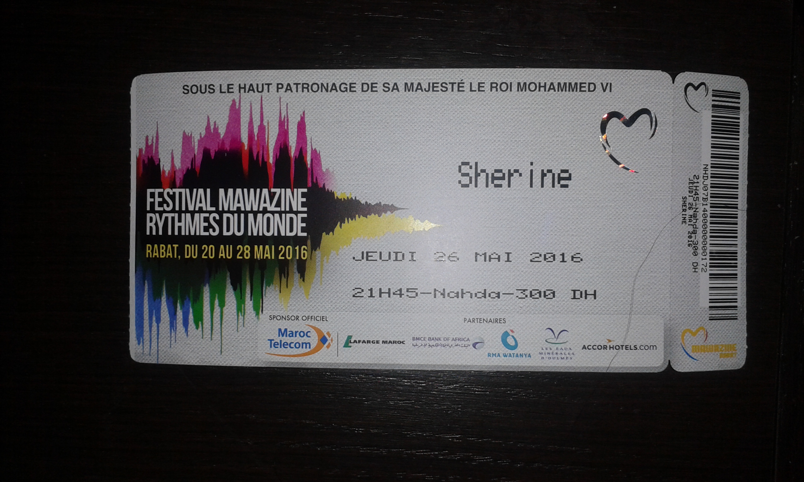 ticket sherine mawazin