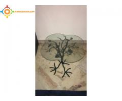 Table en verre et ferronage