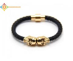 Bracelet  2 crâne d'or trop cool